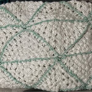 Shabby Chic Crochet in White  and Green